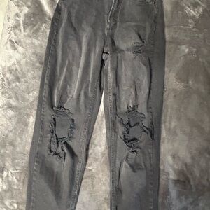 Distressed Black Women's Jeans